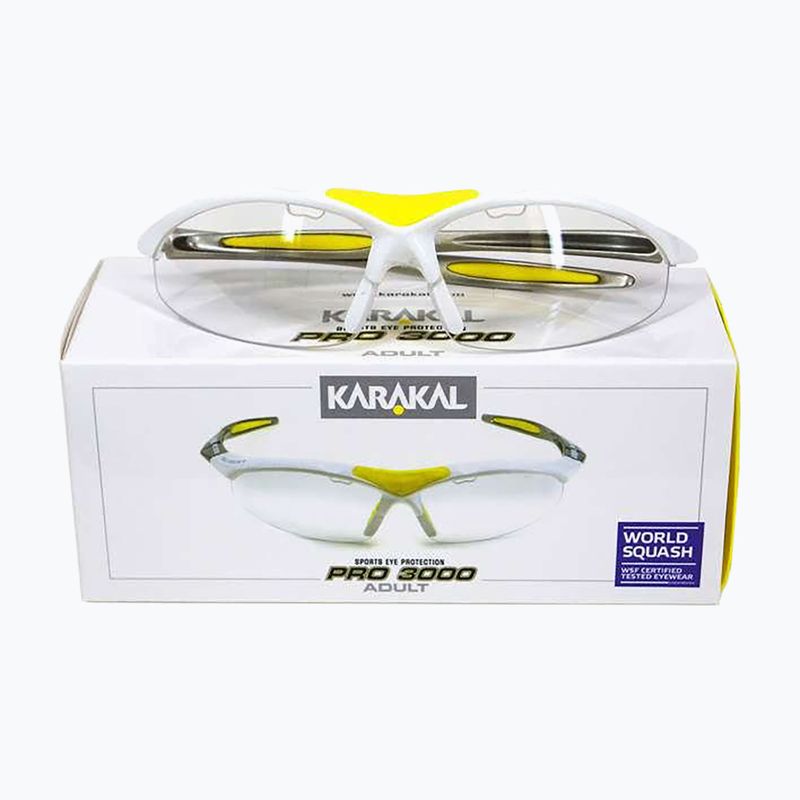 Squashové okuliare Karakal Pro 3000 white/ yellow 2