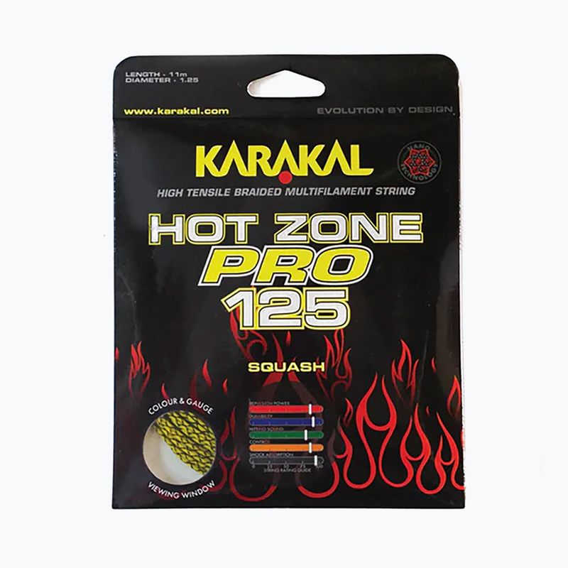 Squashová struna Karakal Hot Zone Pro 125 11 m žltá/čierna