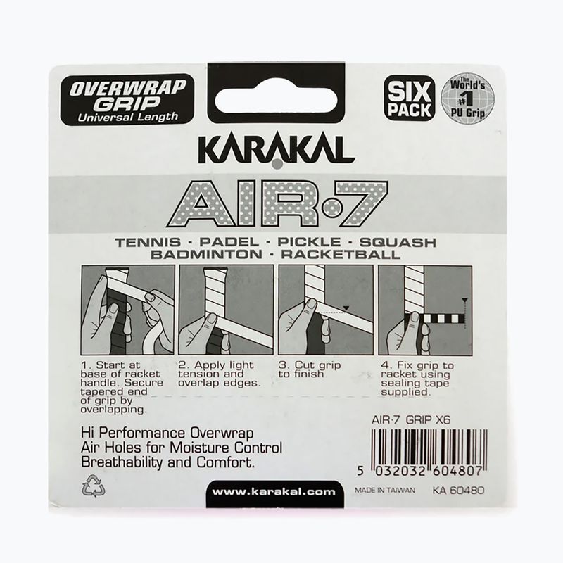 Omotávky na squash Karakal Air 7 Overwrap Grip 6 pack blue 2