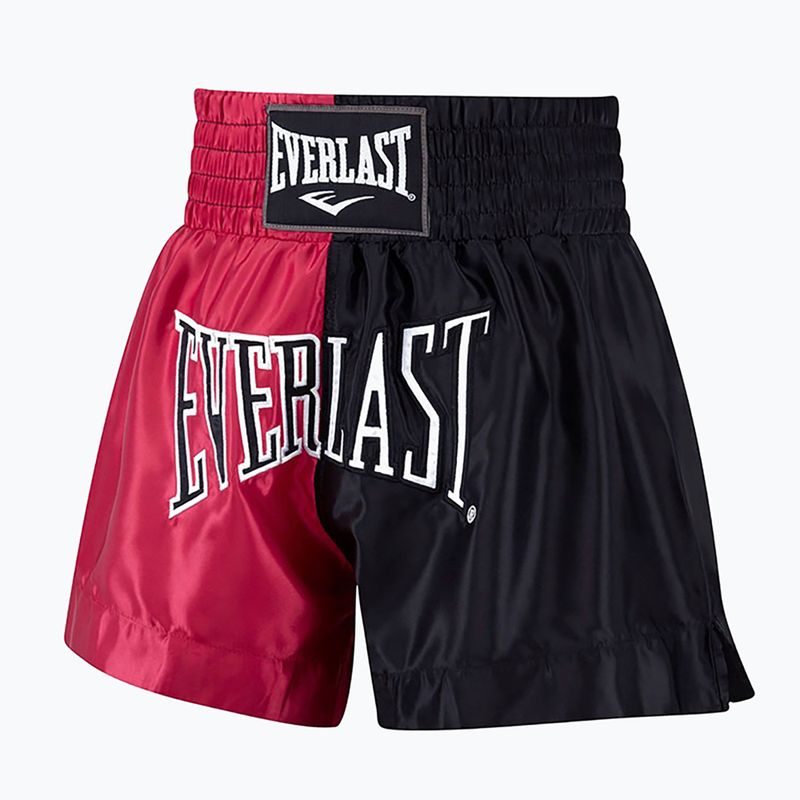 EVERLAST pánske tréningové šortky na Muay Thai čierno-červené EMT7