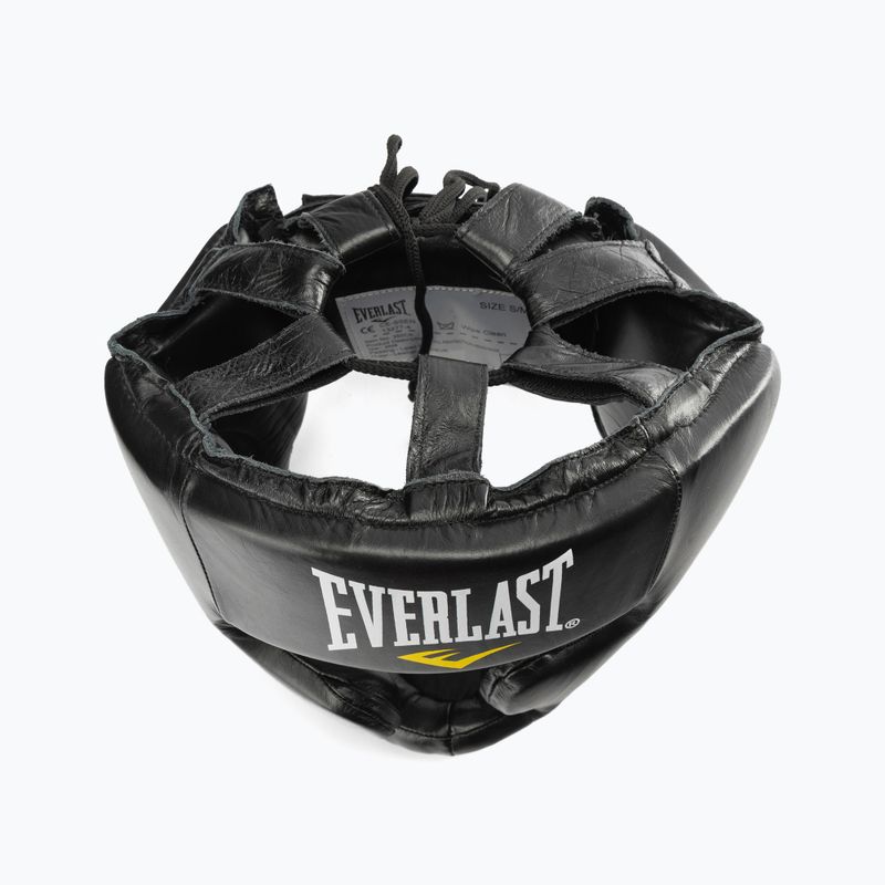 Pánska kožená boxerská prilba EVERLAST s ochranou tváre a brady Black 350 BLK - S/M 5