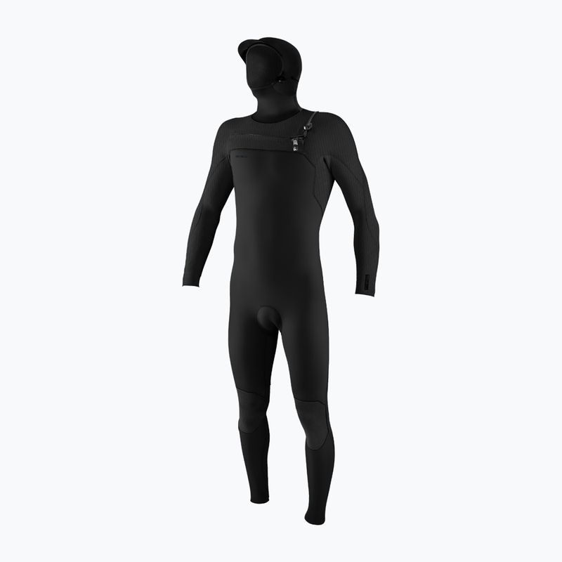 Pánsky plavecký neoprén O'Neill Hyperfreak 4/3+ mm Chest Zip with Hood black/black