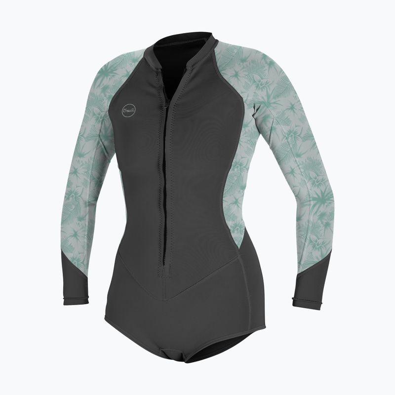 Dámsky plavecký neoprén O'Neill Bahia 2/1 Front Zip Short Spring graphite/ mirage tropical