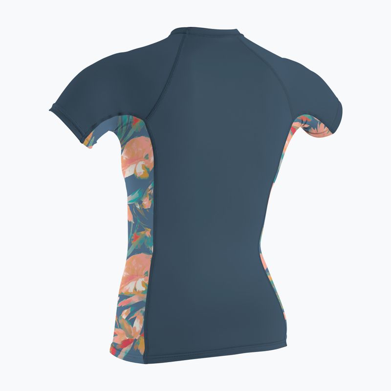 Dámske plavecké tričko O'Neill Side Print Rash Guard copen blue/painted tropics 2