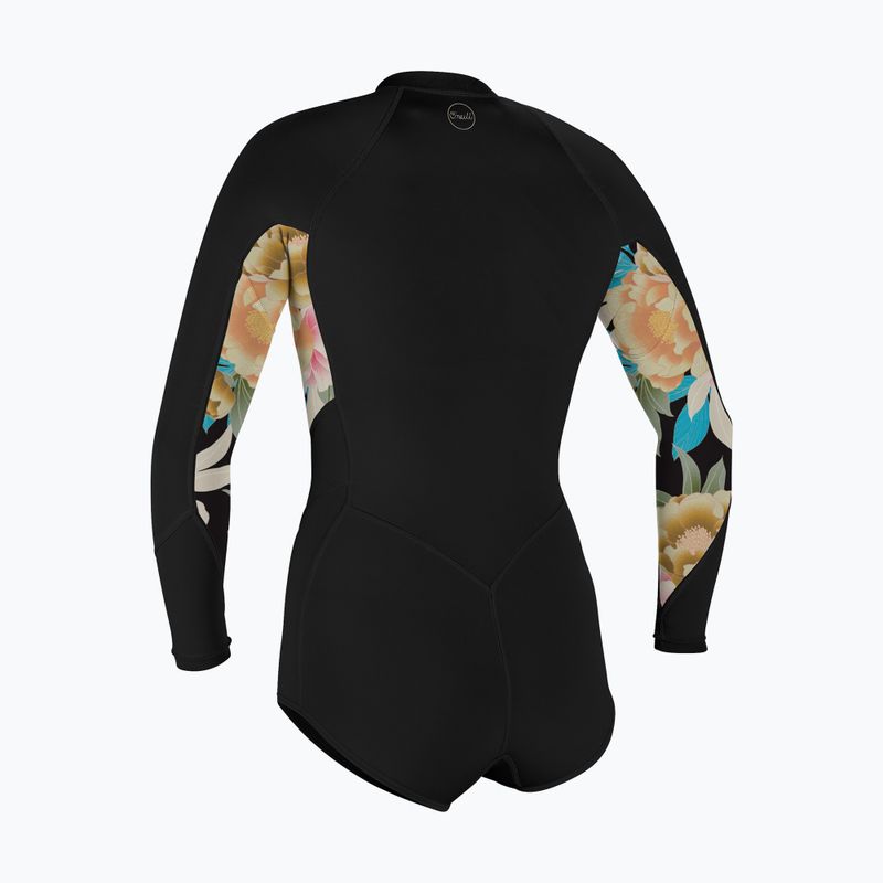 Dámsky plavecký neoprén O'Neill Bahia 2/1 Front Zip Short Spring black/mikah floral/black 2
