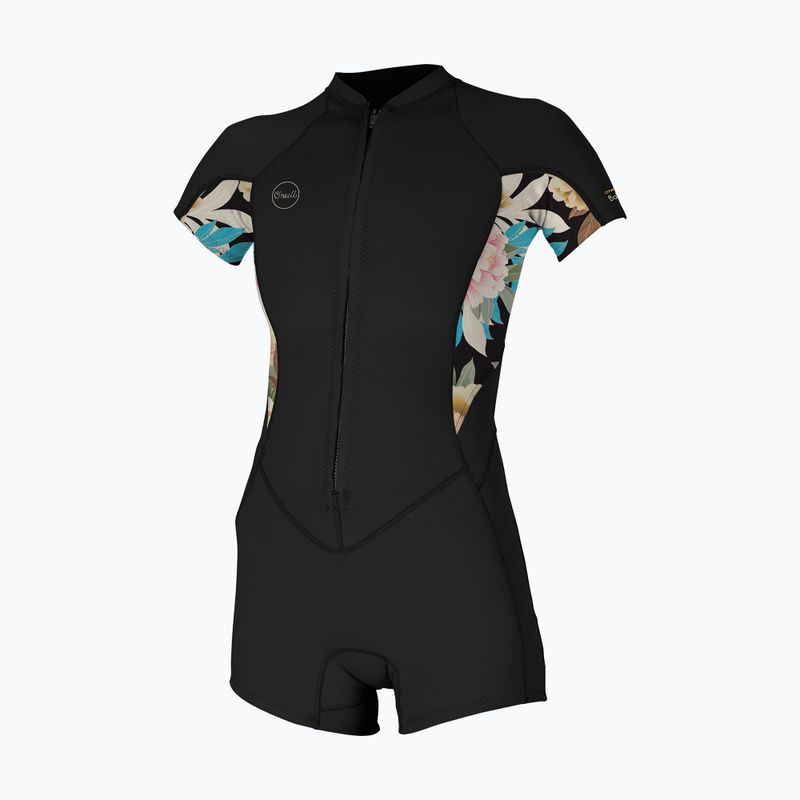 Dámsky plavecký neoprén O'Neill Bahia 2/1 mm Front Zip Spring black/ micah floral/ black 7