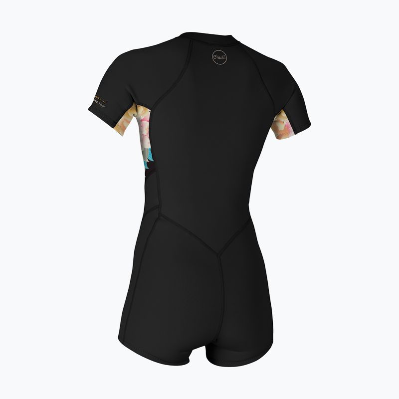 Dámsky plavecký neoprén O'Neill Bahia 2/1 mm Front Zip Spring black/ micah floral/ black 8