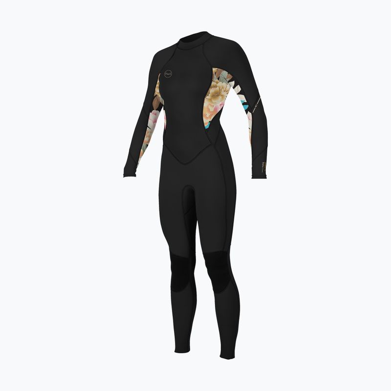 Dámsky plavecký neoprén O'Neill Bahia 3/2 Back Zip Full black/mikah floral/black