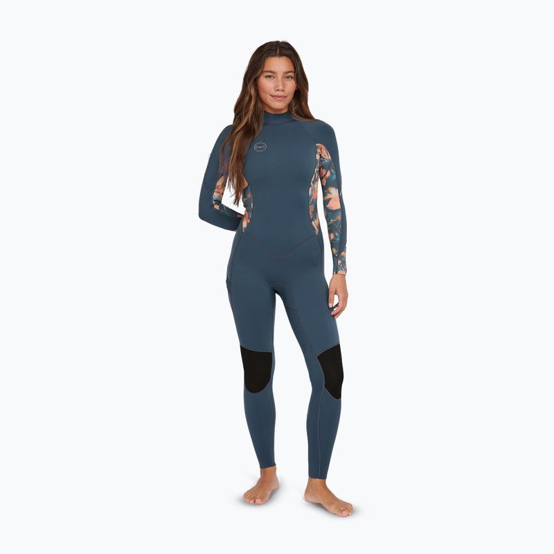 Dámsky plavecký neoprén O'Neill Bahia 3/2 Back Zip Full copen blue/painted tropics/painted tropics