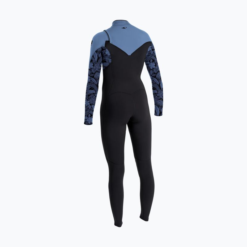 Dámsky plavecký neoprén O'Neill Epic 5/4 mm Chest Zip Full black/stormy palm/faded denim 2