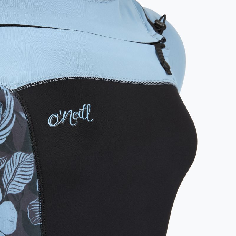 Dámsky plavecký neoprén O'Neill Epic 5/4 mm Chest Zip Full black/stormy palm/faded denim 4