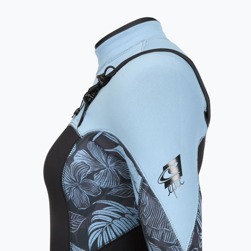 Dámsky plavecký neoprén O'Neill Epic 5/4 mm Chest Zip Full black/stormy palm/faded denim 6