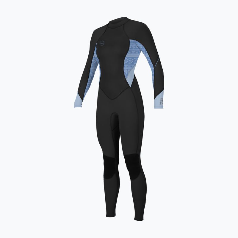 Dámsky plavecký neoprén O'Neill Bahia 3/2 Back Zip Full IQ5 black/surf abstract/chambray blue