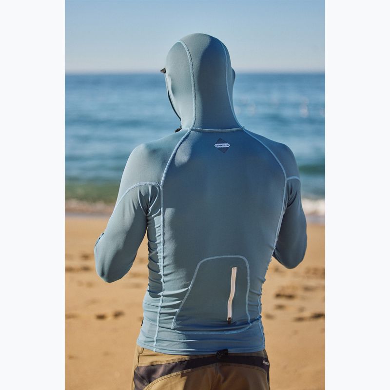 Pánske plavecké tričko longsleeve O'Neill Hyperfreak Skins Rash Guard Hooded blue fusion/blue fusion 5