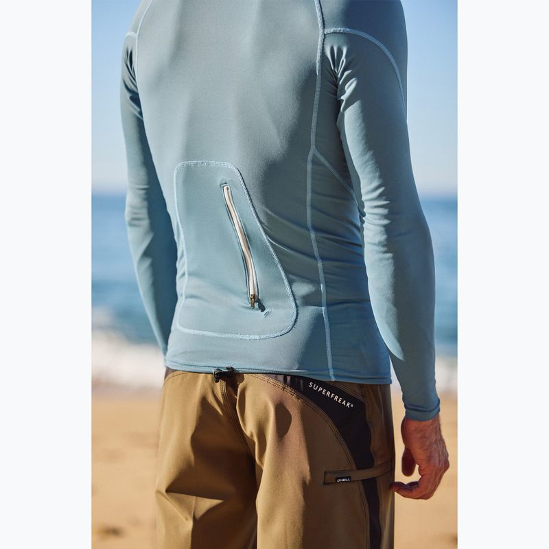 Pánske plavecké tričko longsleeve O'Neill Hyperfreak Skins Rash Guard Hooded blue fusion/blue fusion 8