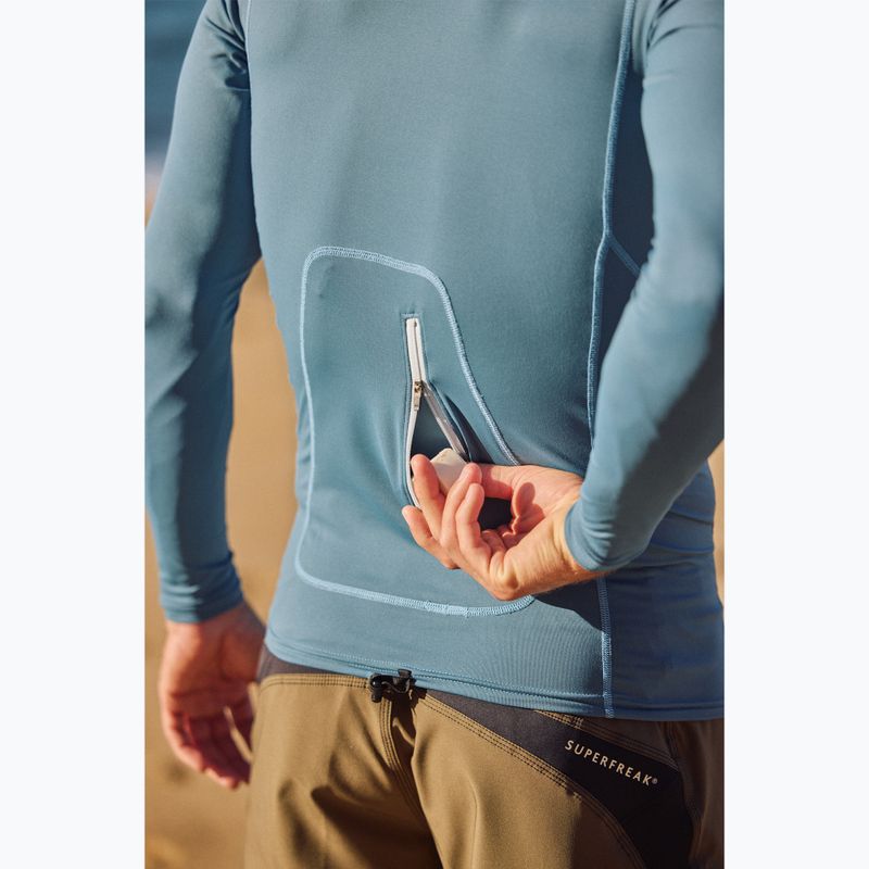 Pánske plavecké tričko longsleeve O'Neill Hyperfreak Skins Rash Guard Hooded blue fusion/blue fusion 9