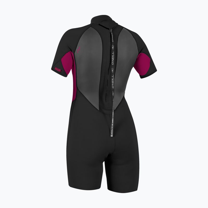 Dámsky plavecký neoprén O'Neill Reactor-2 2mm Back Zip SS Spring IS7 black/punk pink 2