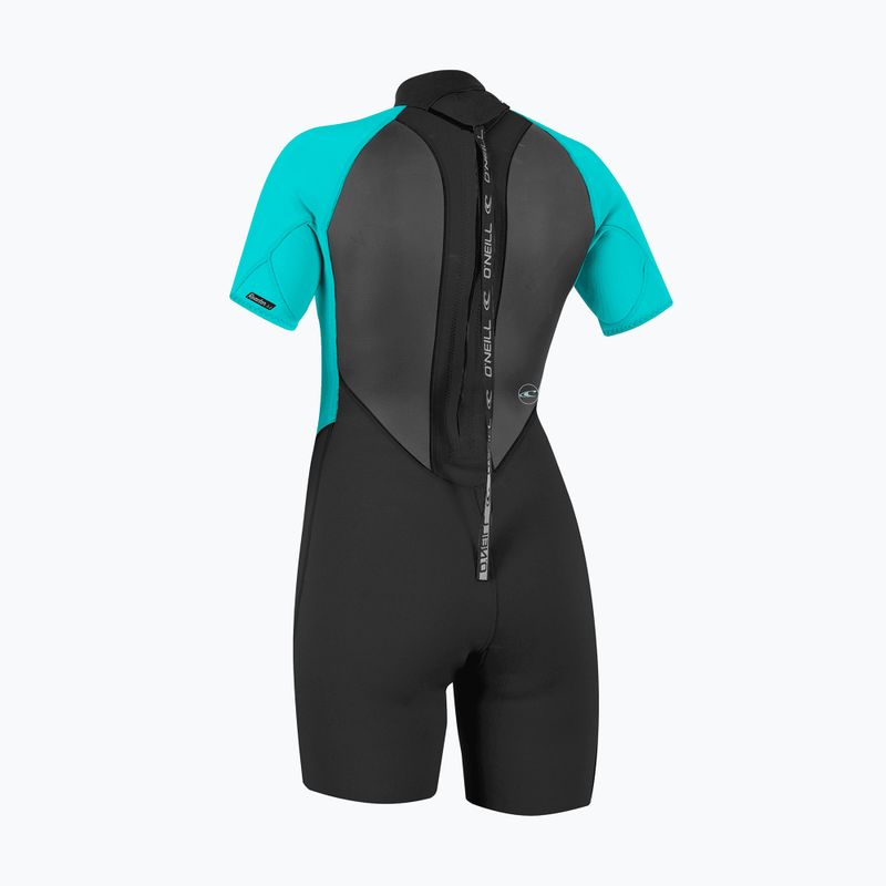 Dámsky plavecký neoprén O'Neill Reactor-2 2mm Back Zip SS Spring IS7 black/light aqua 2