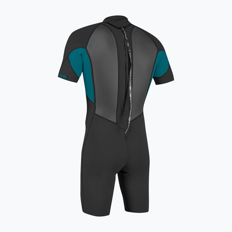 Detský plavecký neoprén O'Neill Youth Reactor-2 2mm Back Zip SS Spring black/tide pool 2