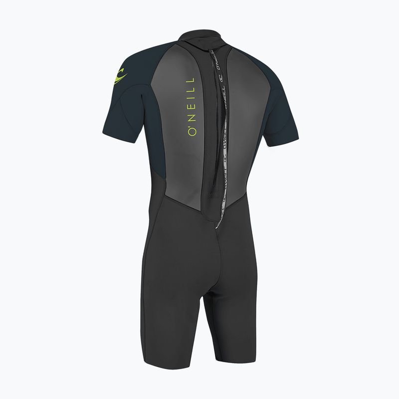 Detský plavecký neoprén O'Neill Youth Reactor-2 2mm Back Zip SS Spring black/slate 2