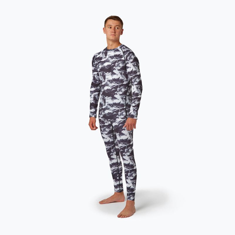 Pánske termoprádlo s dlhým rukávom Surfanic Bodyfit Limited Edition Crew Neck white out print 2