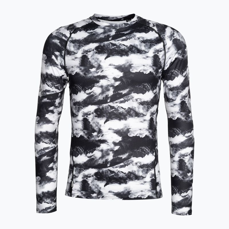 Pánske termoprádlo s dlhým rukávom Surfanic Bodyfit Limited Edition Crew Neck white out print 4