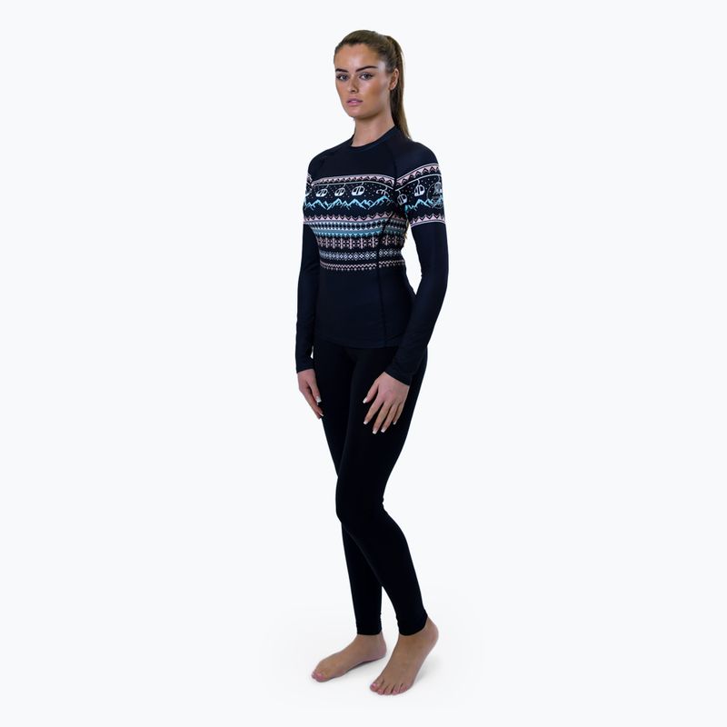 Dámske termoprádlo s dlhým rukávom Surfanic Cozy Limited Edition Crew Neck black fairisle 3