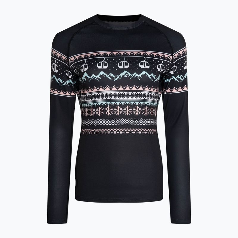 Dámska termoakčná mikina Surfanic Cozy Limited Edition Crew Neck black fairisle 4