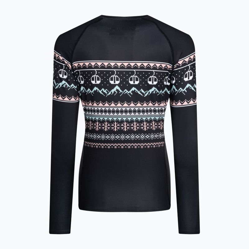 Dámske termoprádlo s dlhým rukávom Surfanic Cozy Limited Edition Crew Neck black fairisle 5