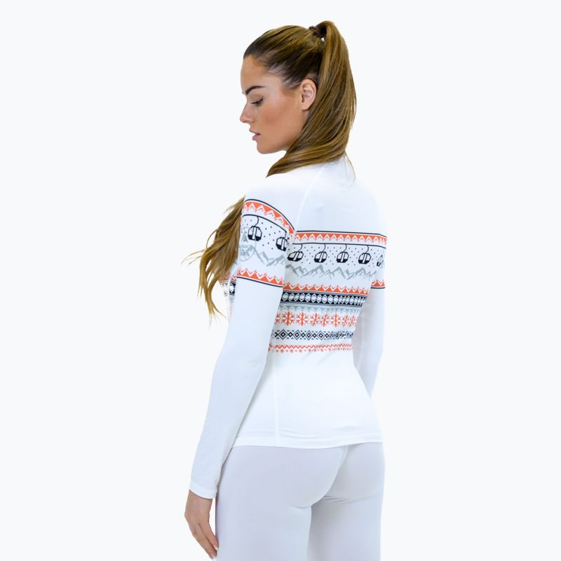 Dámska termoakčná mikina Surfanic Cozy Limited Edition Crew Neck white fairisle 3