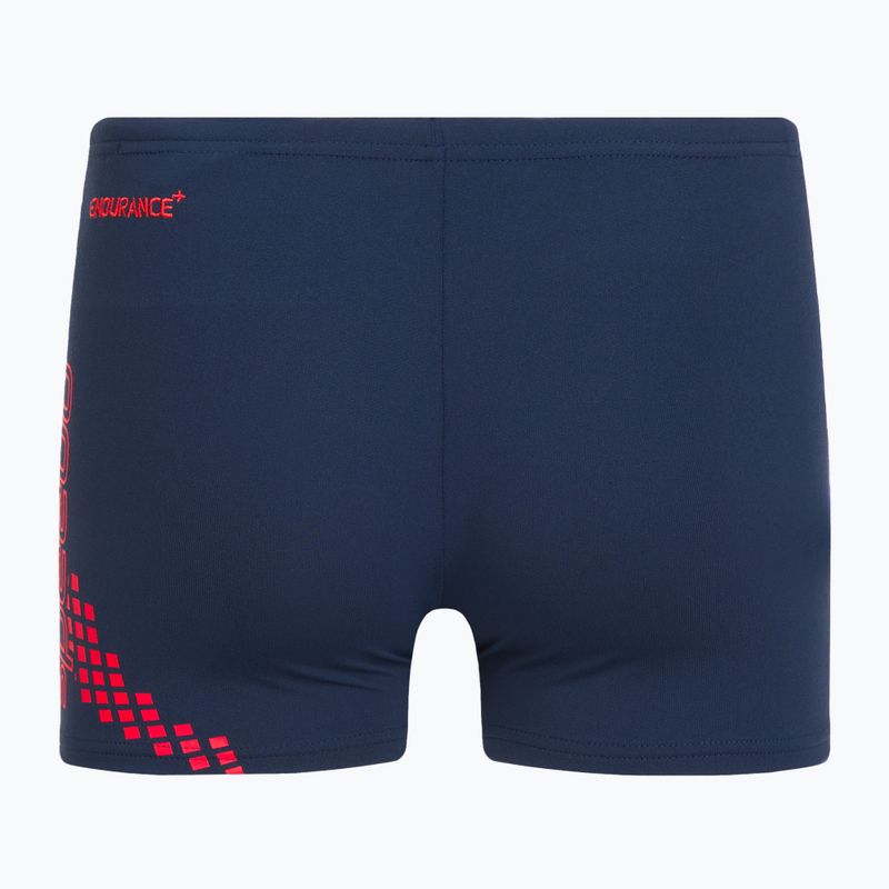 Detské plavecké boxerky Speedo Essential Placement Allover Trunks blue/red 2