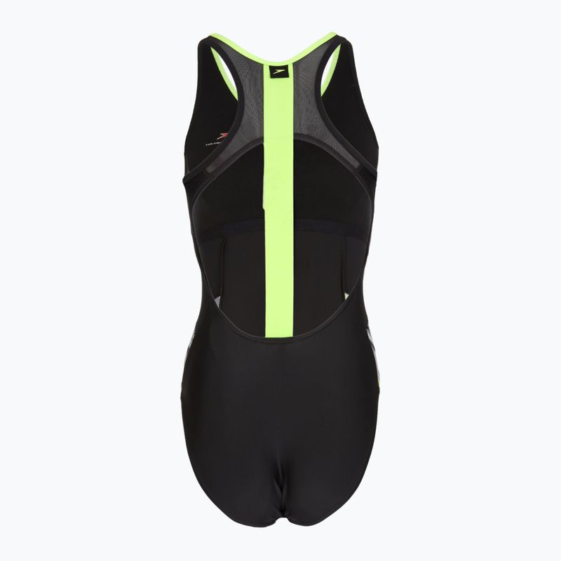 Dámske jednodielne plavky Speedo Reflect Wave black/green 2