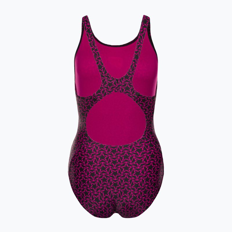 Speedo Boomstar Allover Muscleback dámske jednodielne plavky čierno-ružové 68-12299B344 2