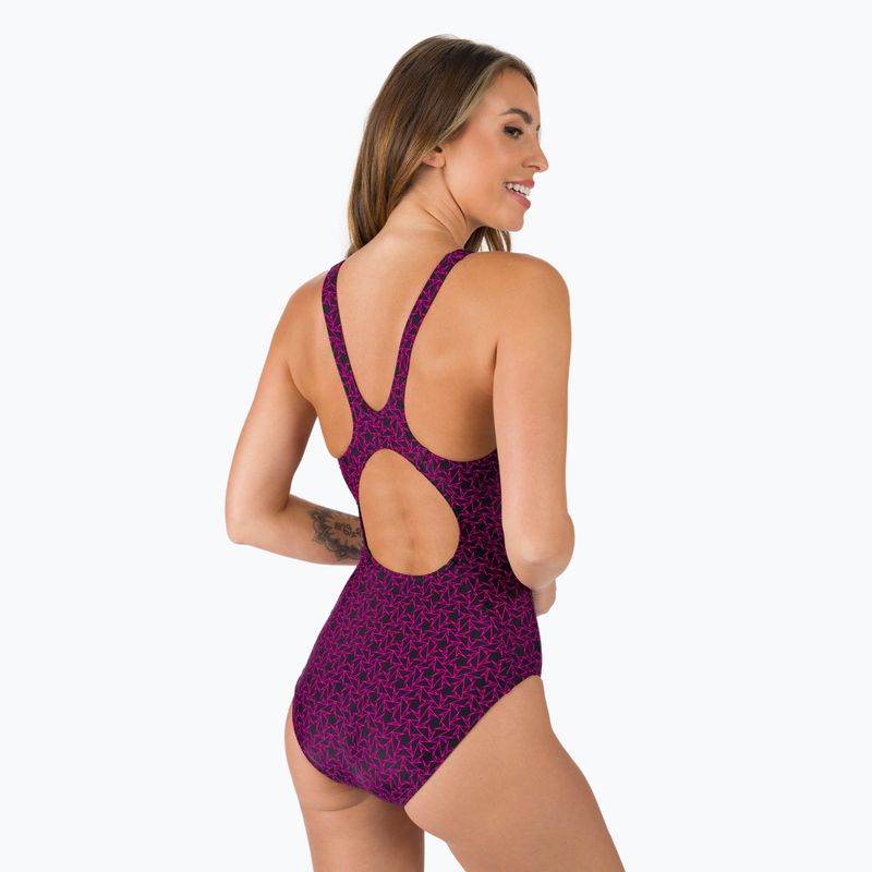 Speedo Boomstar Allover Muscleback dámske jednodielne plavky čierno-ružové 68-12299B344 6
