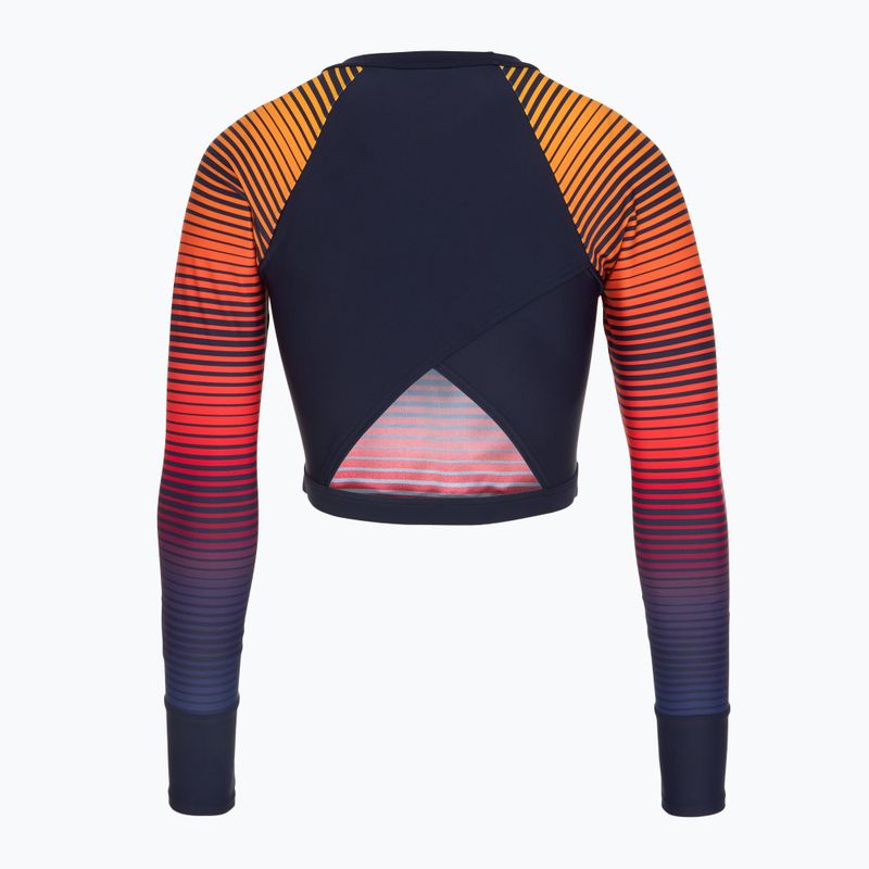Dámske plavecké tričko longsleeve Speedo Placement Wrap Back Top blue/orange 2