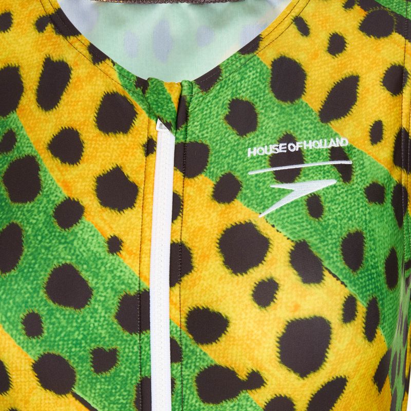 Dámske jednodielne plavky Speedo Placement Digital Highneck green/yellow 3