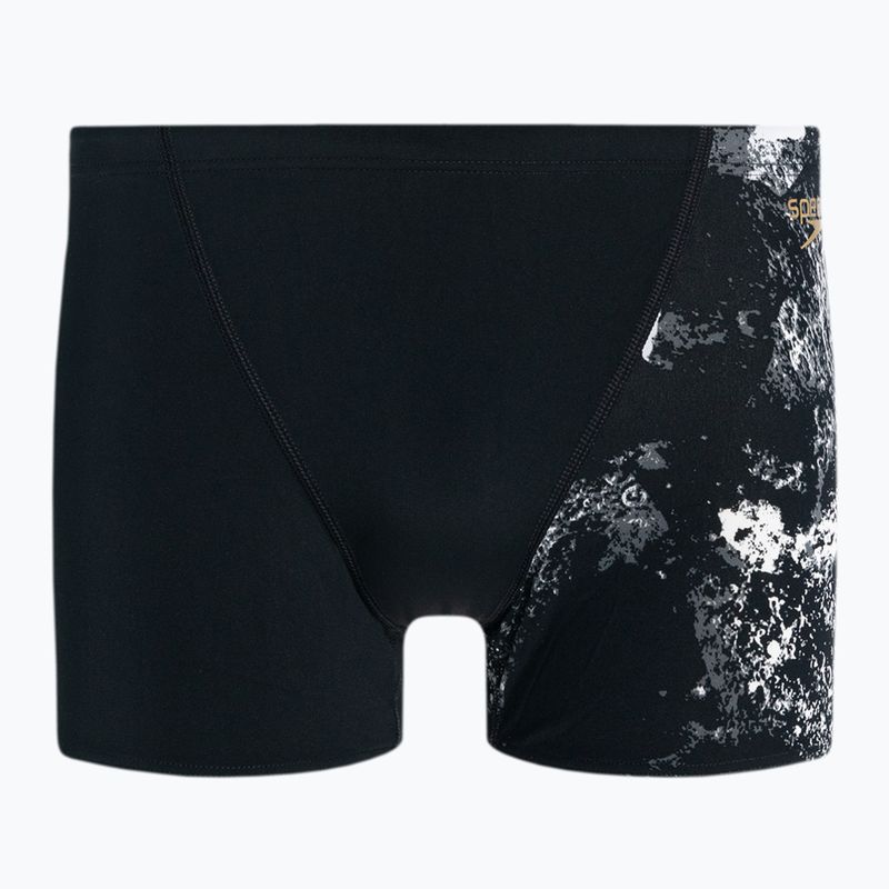 Pánske plavecké boxerky Speedo Allover V-Cut Aquqshort black-grey 68-09734F330