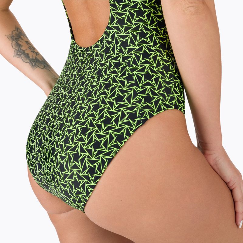Speedo Boomstar Allover Muscleback dámske jednodielne plavky black/yellow 68-12299A599 5