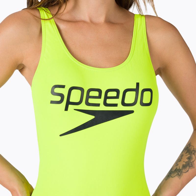 Dámske jednodielne plavky Speedo Logo Deep U-Back F381 žltá 12369F381 4