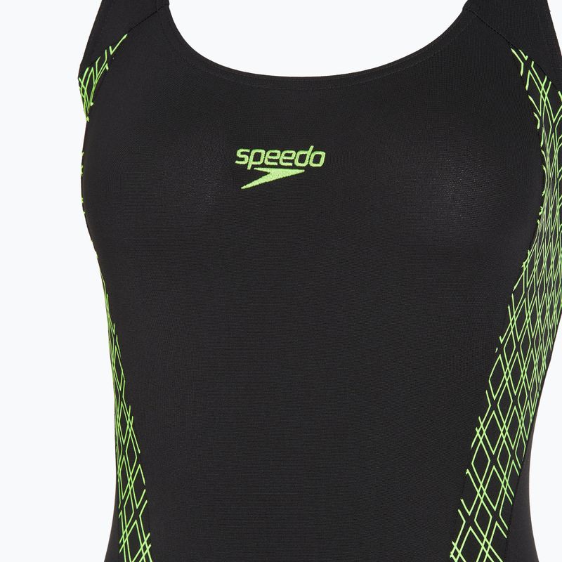 Dámske jednodielne plavky Speedo Panel Muscleback black/green 3