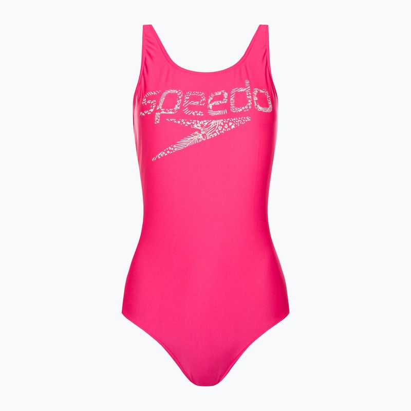 Speedo dámske jednodielne plavky Logo Deep U-Back pink 68-12369A657