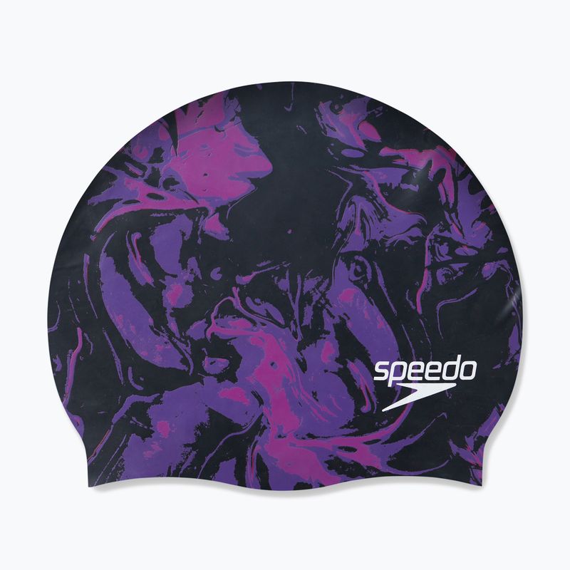 Plavecká čiapka Speedo Long Hair Printed čierno-fialová 68-1136 5