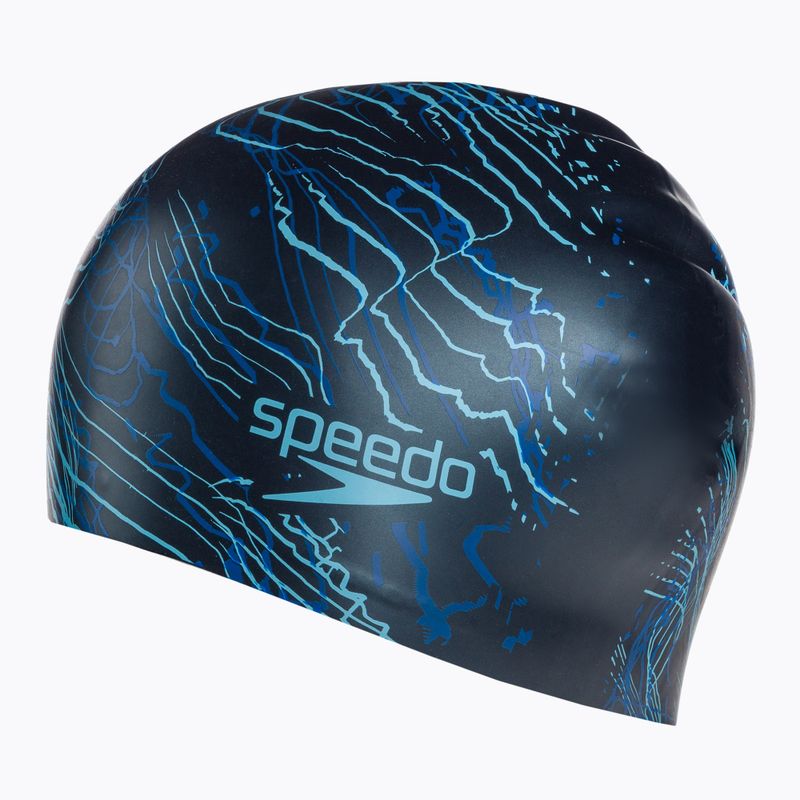 Plavecká čiapka Speedo Long Hair Printed tmavomodrá 68-1136 2