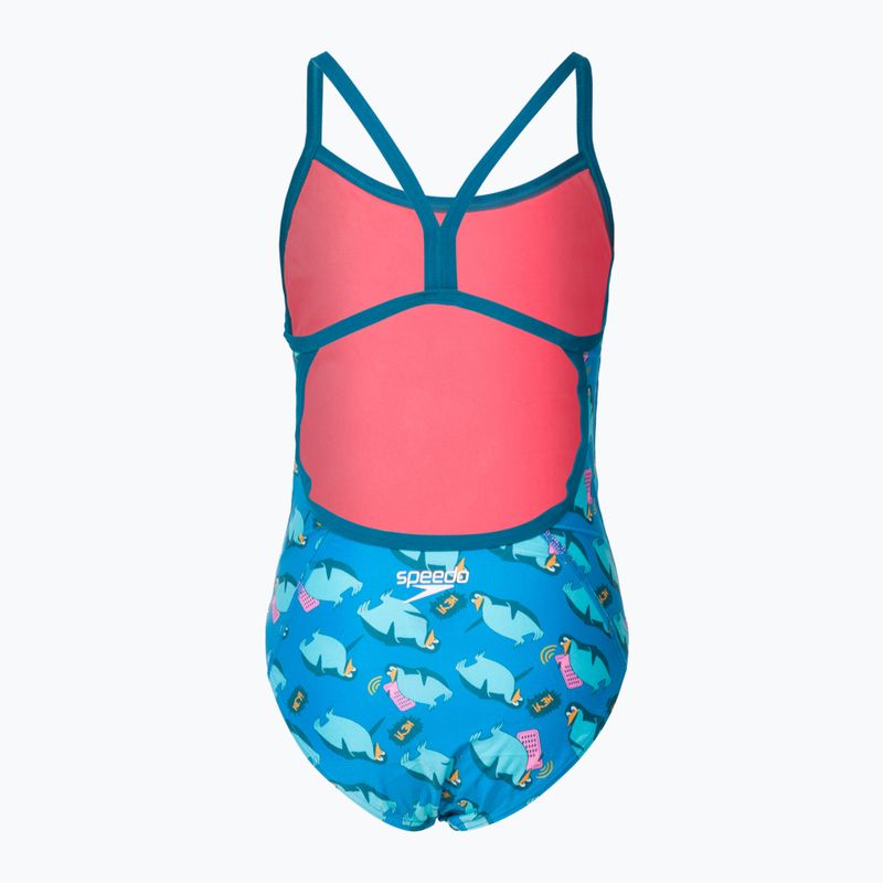 Speedo Flipper Phone Celoplošné detské jednodielne plavky modré 68-12846 2