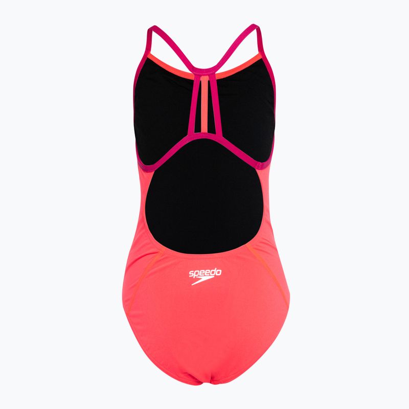 Speedo Lane Line Back Solid pink 68-13441 detské jednodielne plavky 2