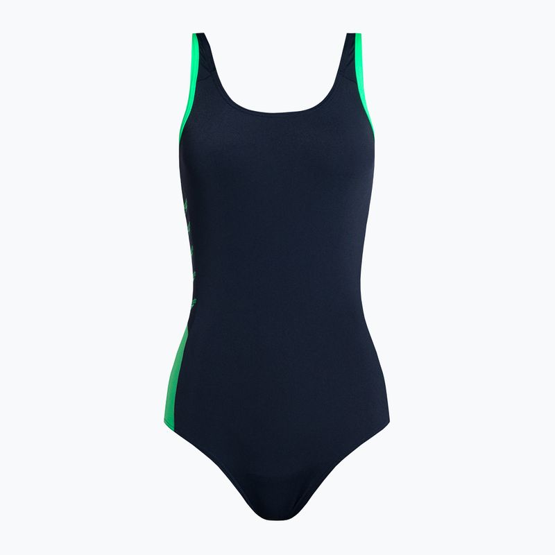 Speedo Boom Logo Splice Muscleback dámske jednodielne plavky navy blue-green 68-129