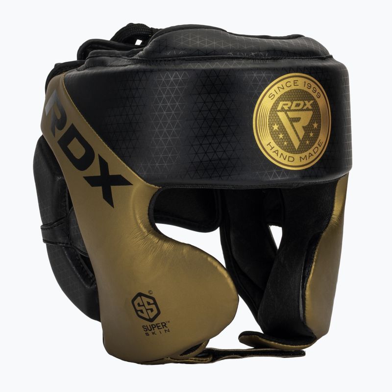 Boxerská prilba RDX L1 Mark Pro Cheek Boxing Training Head Guard golden