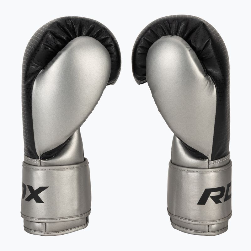 Boxerské rukavice RDX L2 Mark Pro Sparring Boxing Hook & Loop silver 4