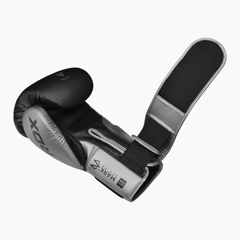Boxerské rukavice RDX L2 Mark Pro Sparring Boxing Hook & Loop silver 5