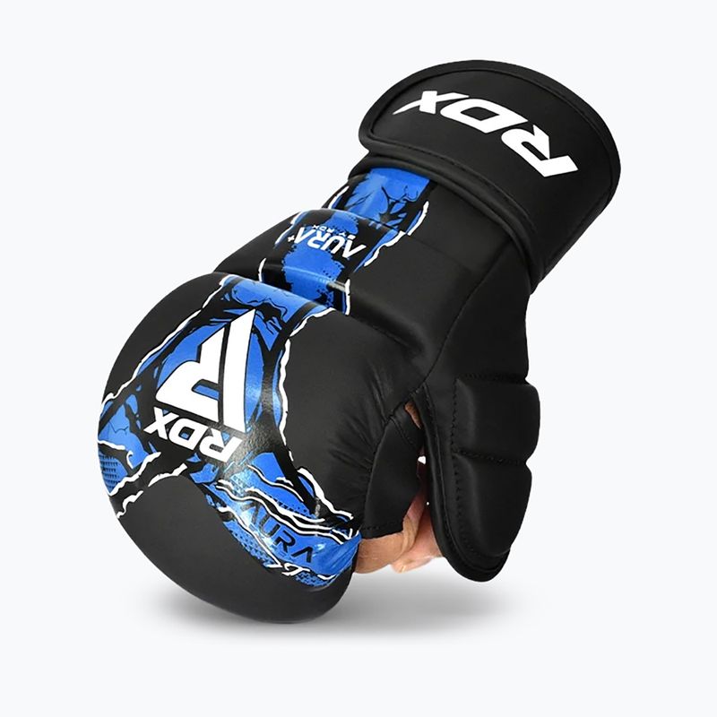 Rukavice MMA RDX Grappling Shooter New Aura F17 black/blue 2